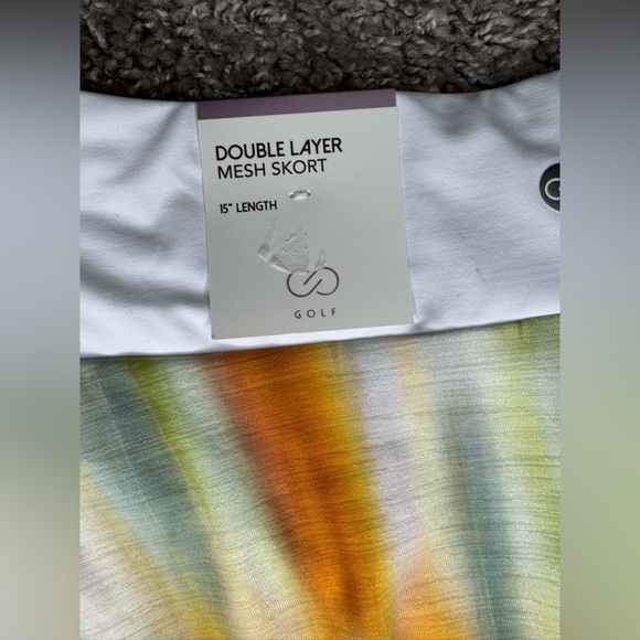 Calia by Carrie Underwood Flora Multicolor Double Layer Mesh Golf Skort - Picture 7 of 7